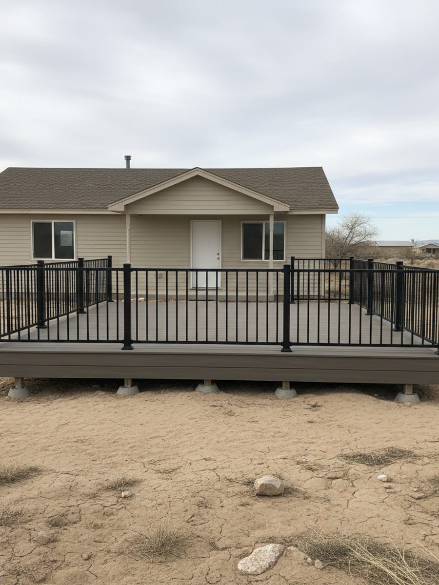 Omega Deck Inc crew working on a home