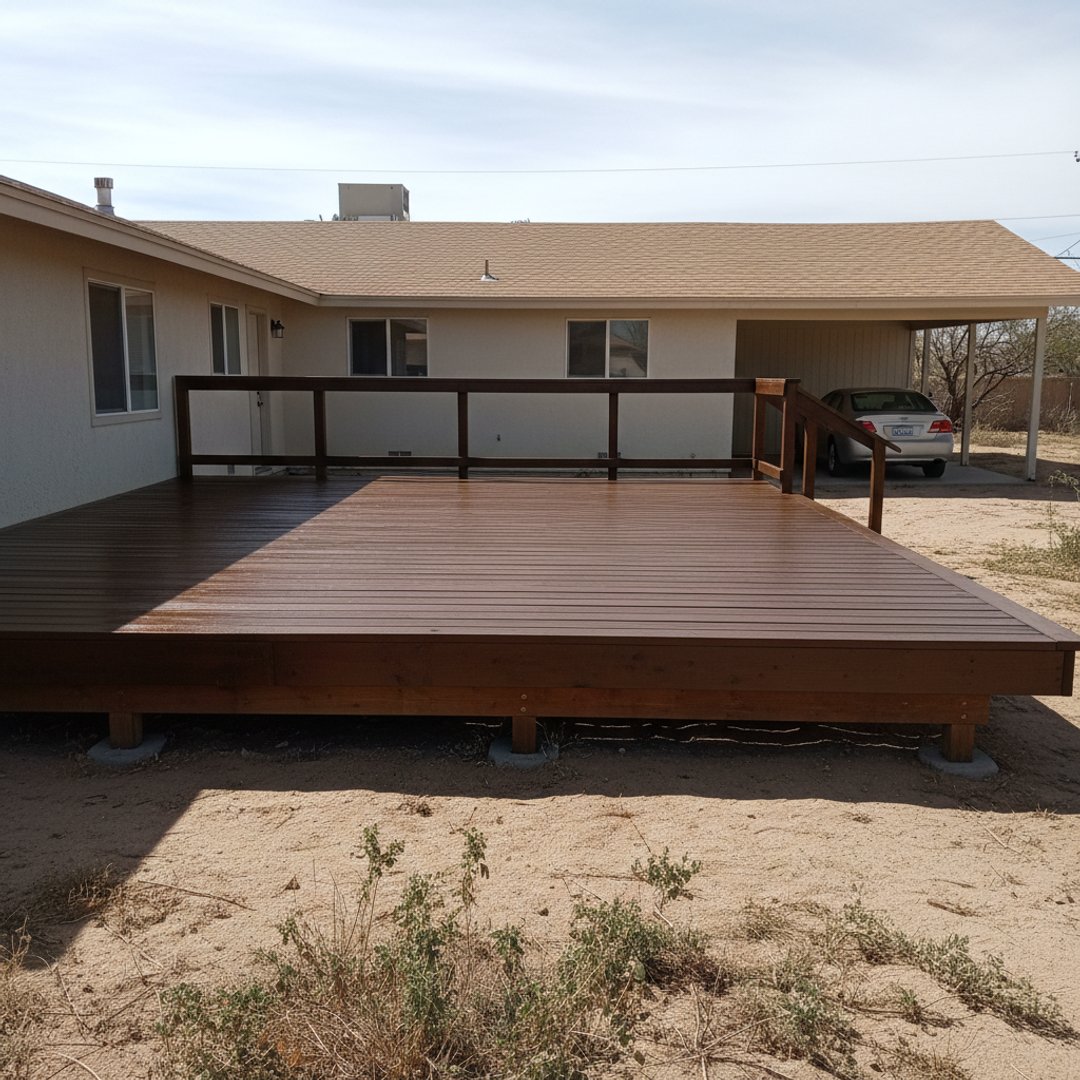 Custom Deck Design completed by Omega Deck Inc in Henderson, NV