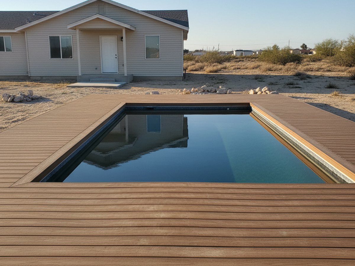 Custom Deck Design completed by Omega Deck Inc in Blue Diamond, NV